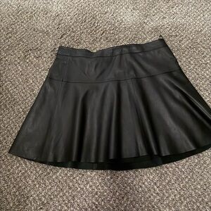 Banana Republic Leather  Black Skater Skirt